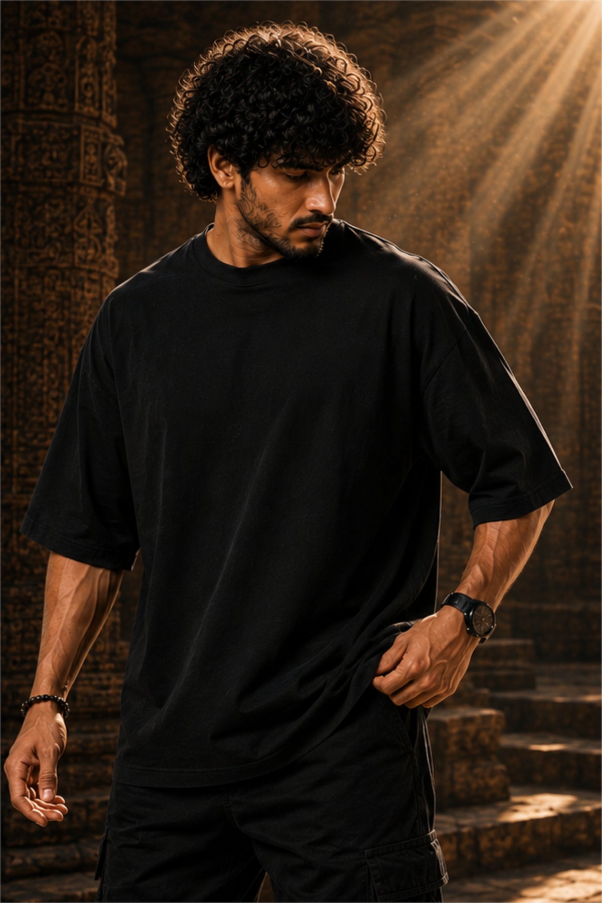 Yoga Karmasu Kaushalam Oversized T-Shirt – Bhagavad Gita Verse 2:50
