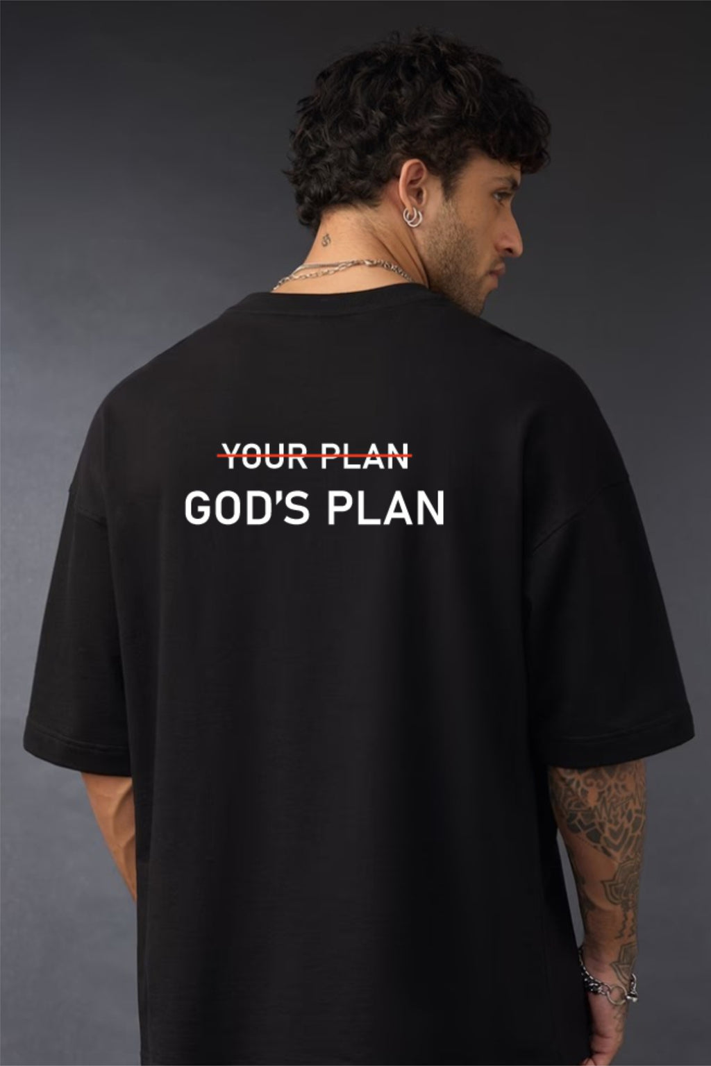 Your Plan God’s Plan Back Print Oversized T-Shirt