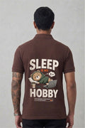 Sleep Is My Hobby Back Print Polo T-Shirt