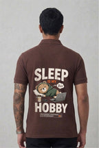 Sleep Is My Hobby Back Print Polo T-Shirt