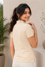 Fabrixa Women's Minimal Sun Logo Polo T-Shirt
