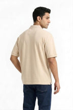 FABRIXA Men’s Beige Polo T-Shirt