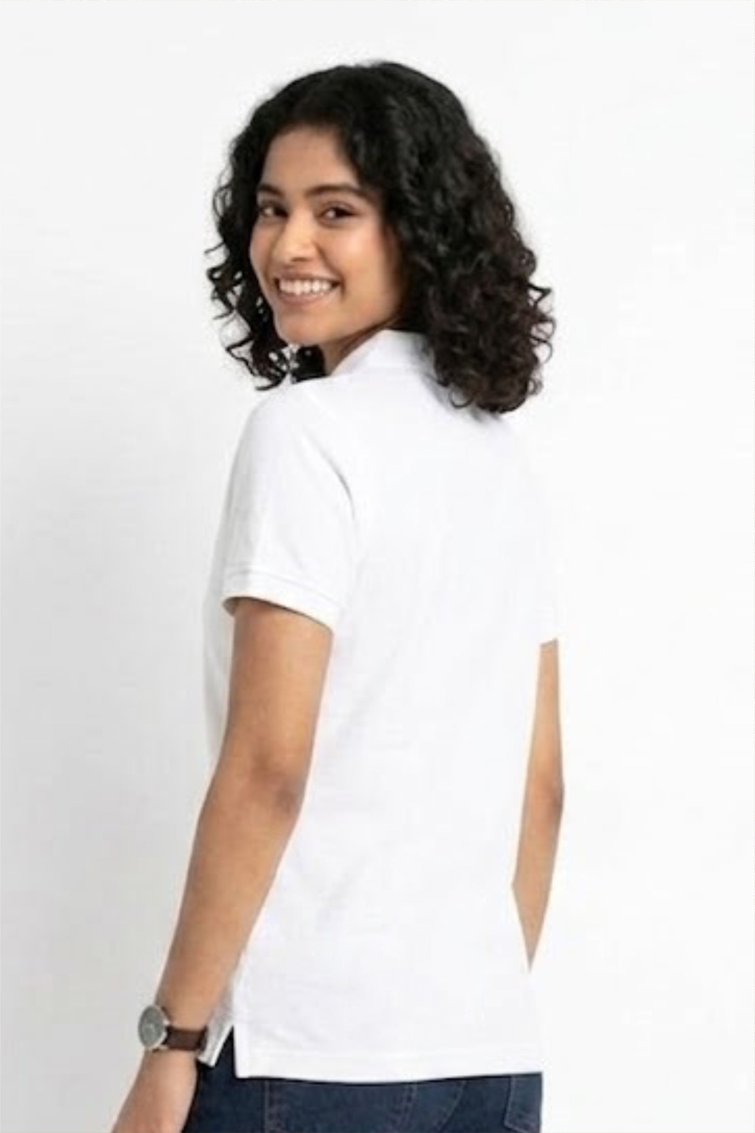 Fabrixa Store Premium White Polo T-Shirt for Women with Elegant Bow Logo