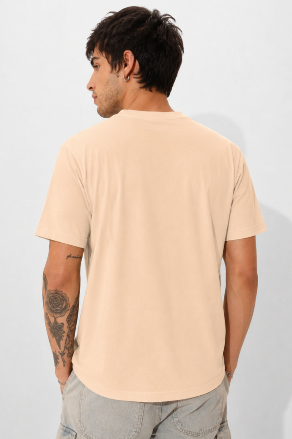 Fabrixa Premium Oversized Beige T-Shirt for Men