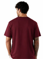 Fabrixa Maroon Oversized Essential T-Shirt For Men
