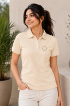 Fabrixa Women's Minimal Sun Logo Polo T-Shirt