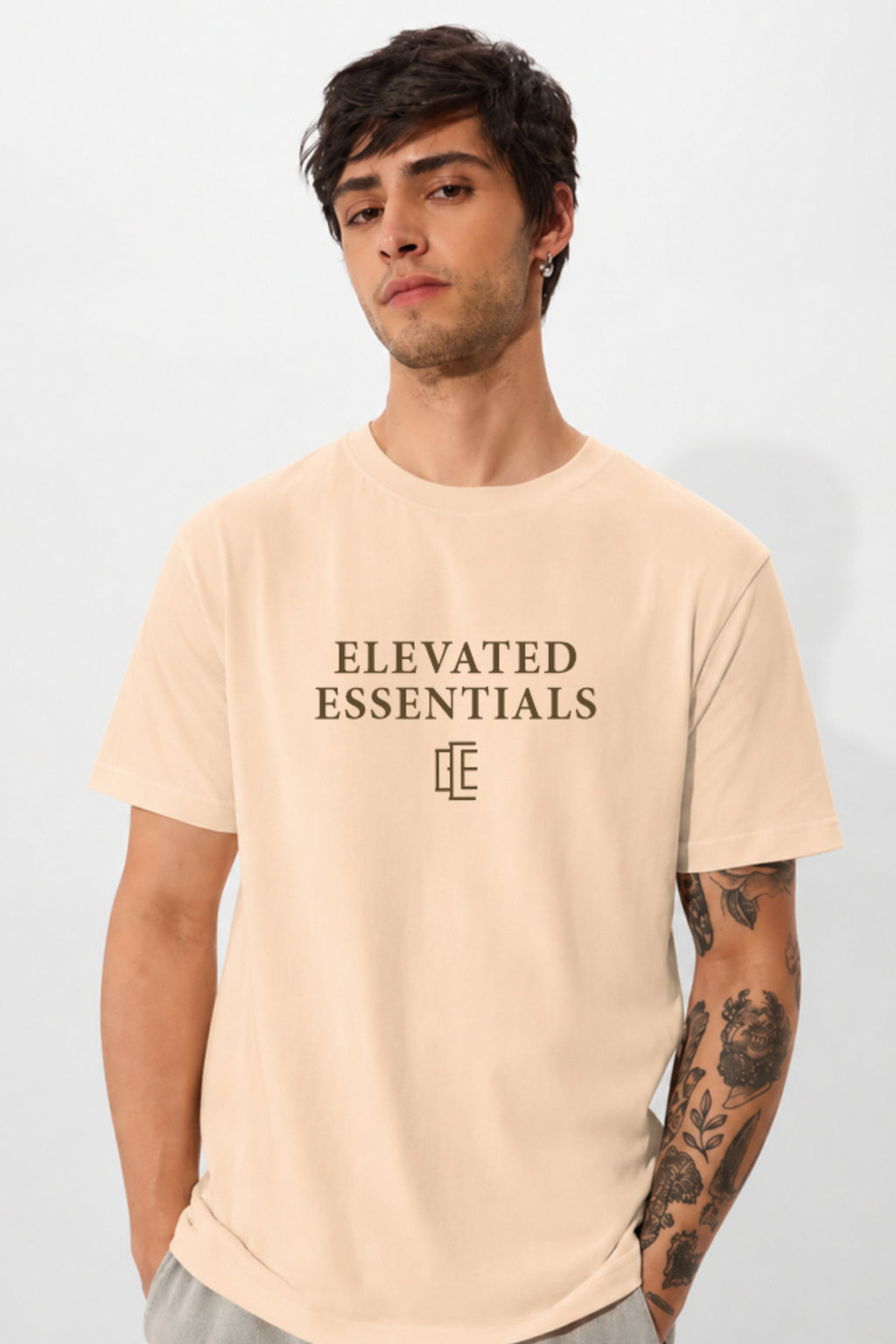 Fabrixa Premium Oversized Beige T-Shirt for Men