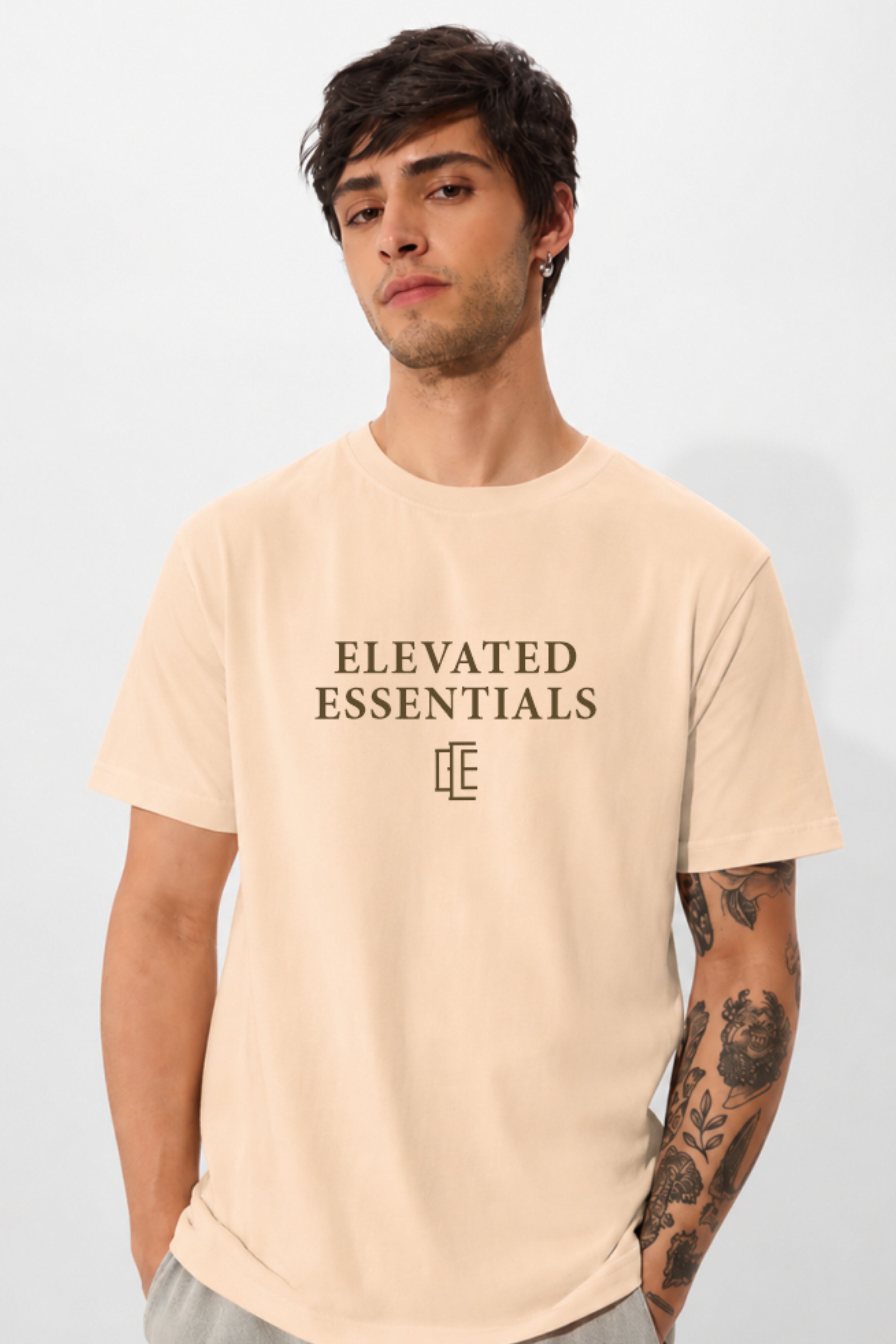 Fabrixa Premium Oversized Beige T-Shirt for Men