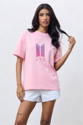 BTS Series Girls Pink Graphic T-Shirt