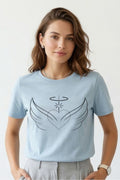 Angel Wings Line Art girl t shirt