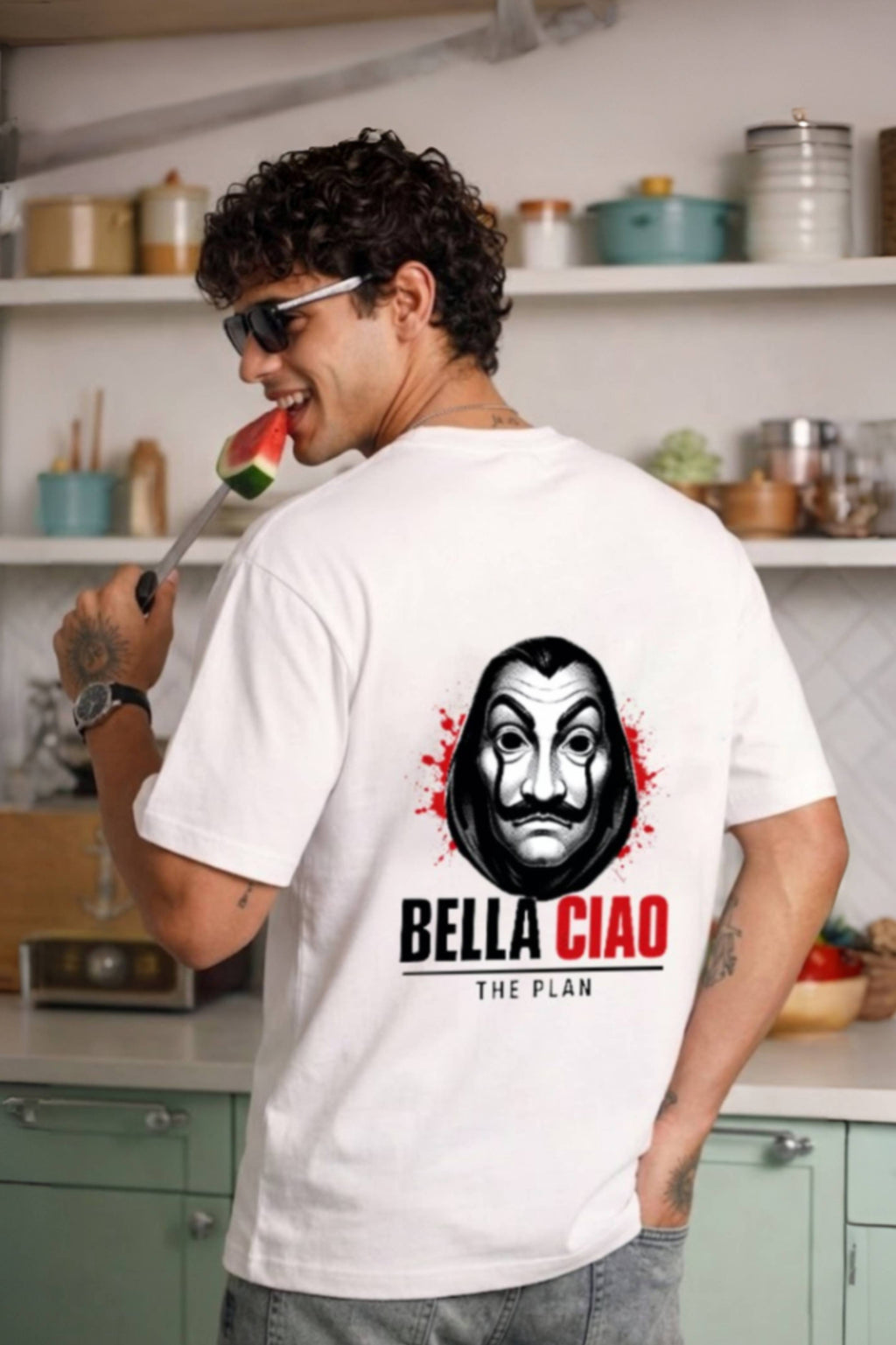 Money Heist Bella Ciao Graphic over sized T-Shirt for Men