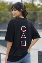 Squid Game Girls Black Graphic T-Shirt