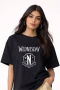 Wednesday Girls Series Black Graphic T-Shirt
