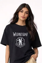 Wednesday Girls Series Black Graphic T-Shirt