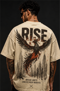 Fabrixa Rise Phoenix Graphic Oversized T-Shirt for Men