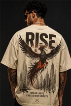 Fabrixa Rise Phoenix Graphic Oversized T-Shirt for Men