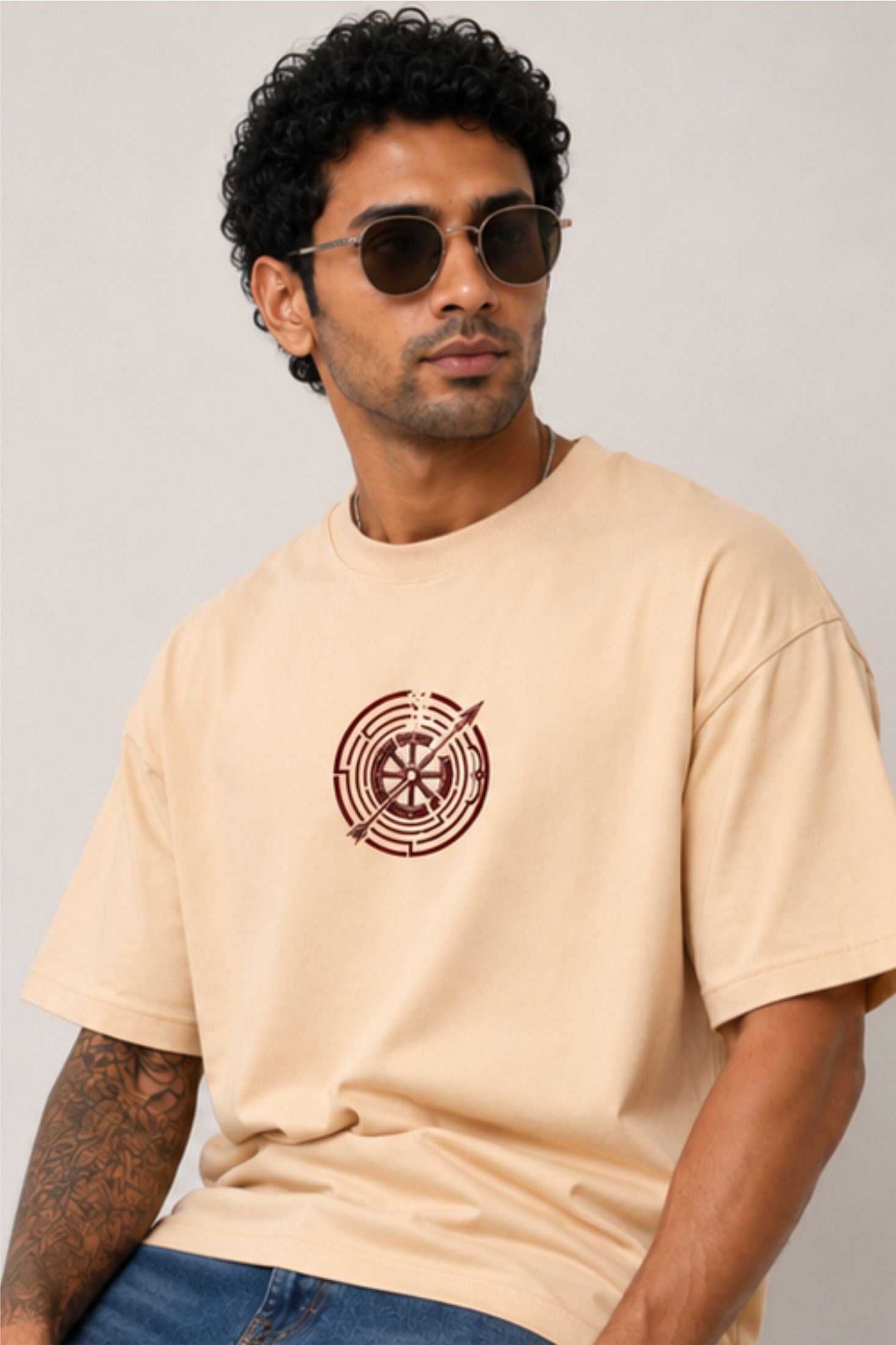 Abhimanyu Chakravyuh Oversized Graphic T-Shirt