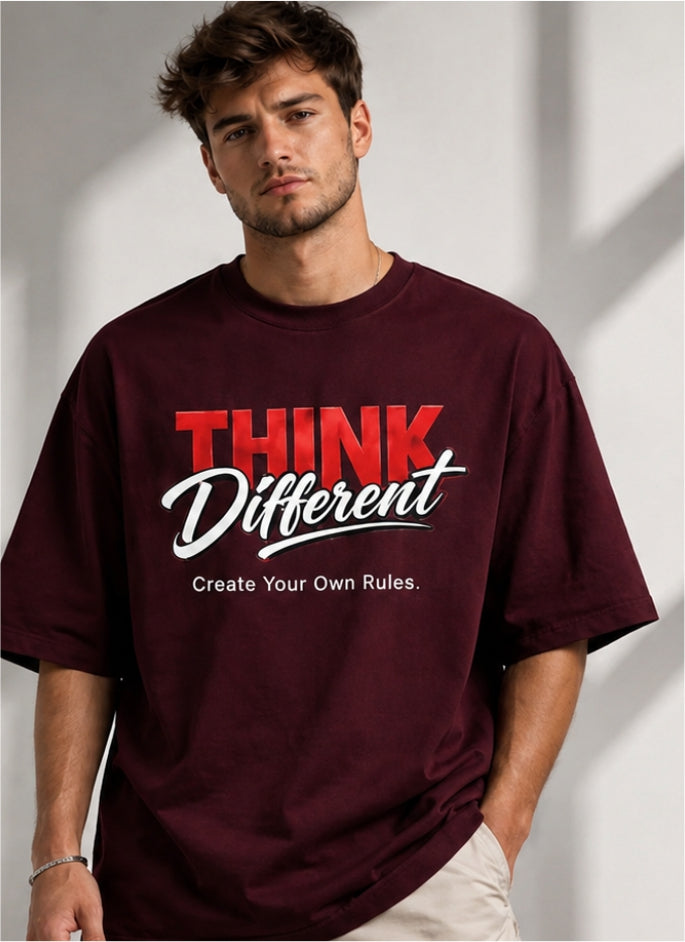 Think Different Graphic Oversized T-Shirt for Men