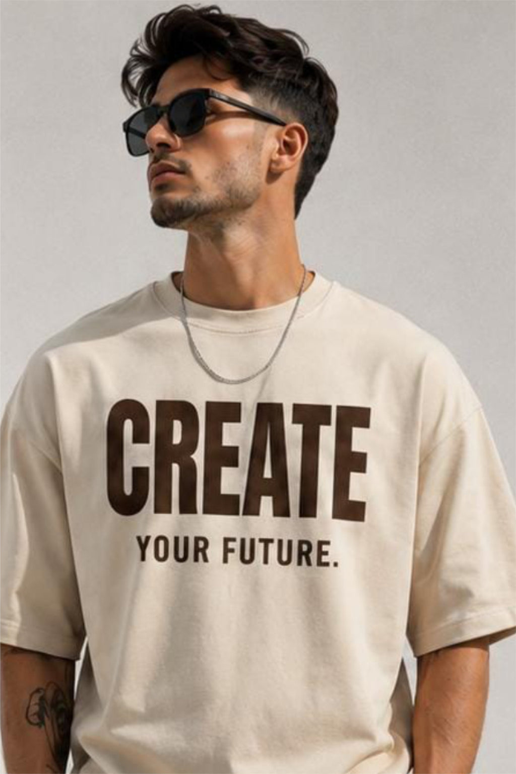 CREATE YOUR FUTURE Graphic Oversized T-Shirt – Premium Cotton