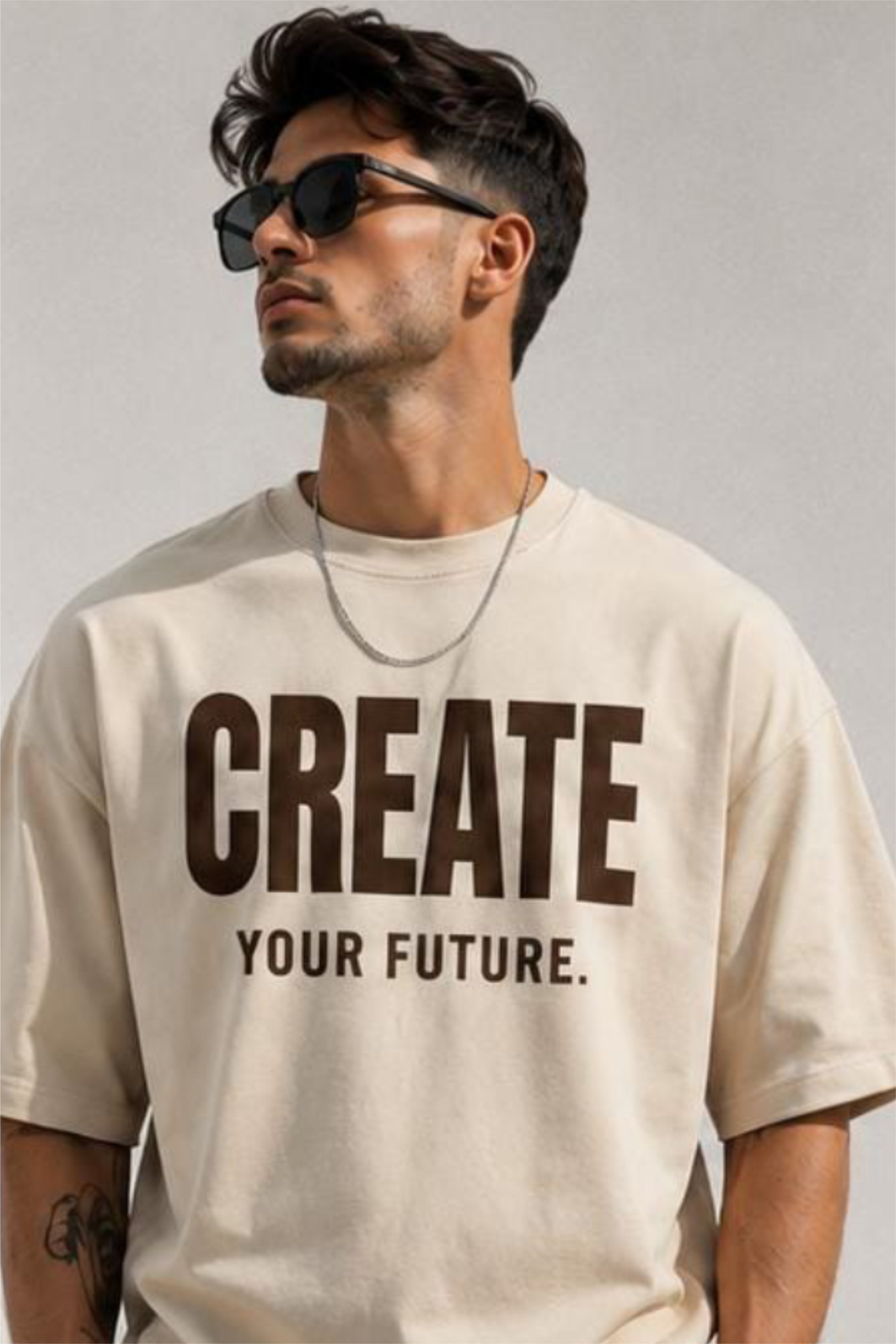 CREATE YOUR FUTURE Graphic Oversized T-Shirt – Premium Cotton