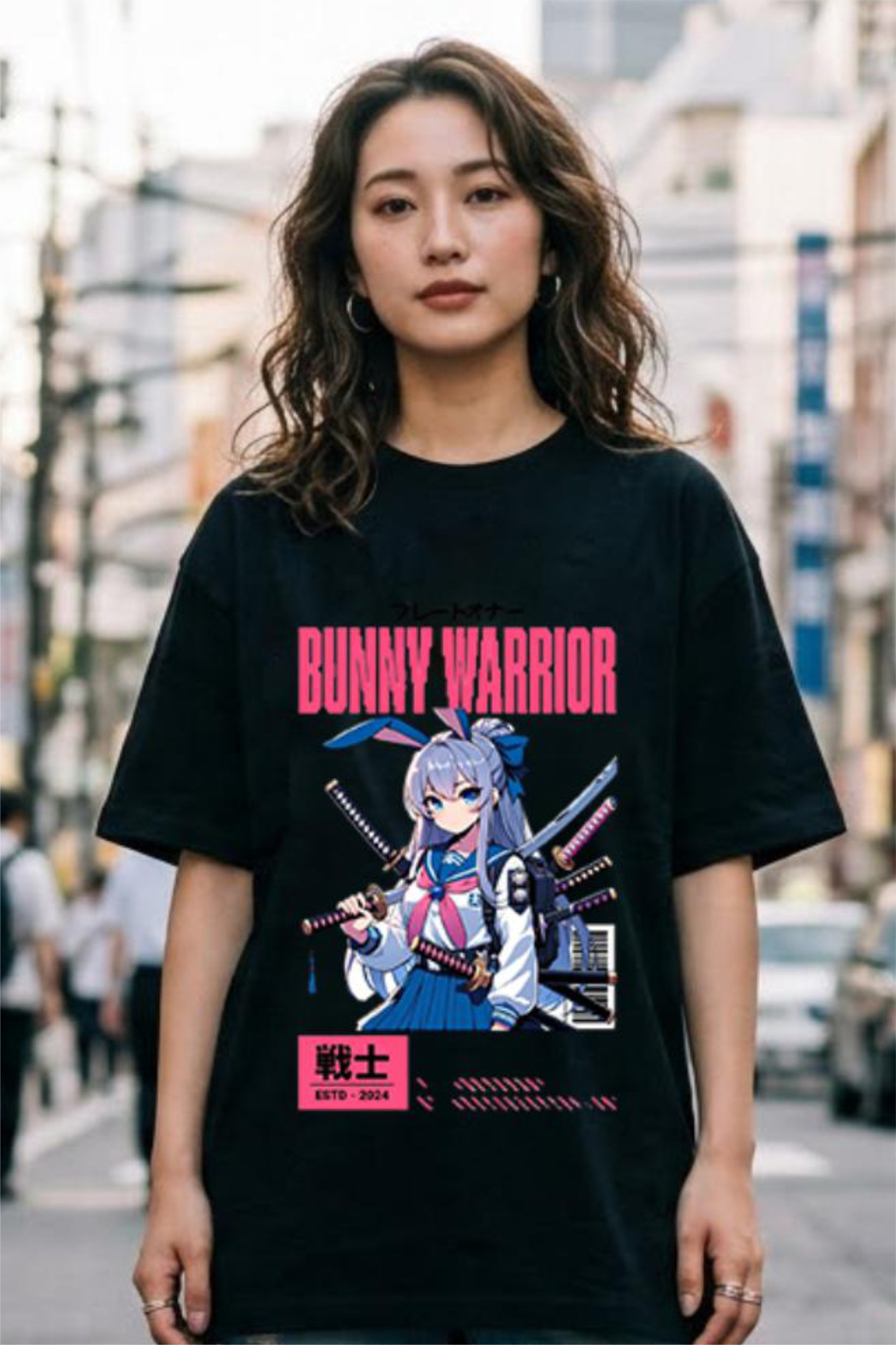 Bunny warrior girls t shirt