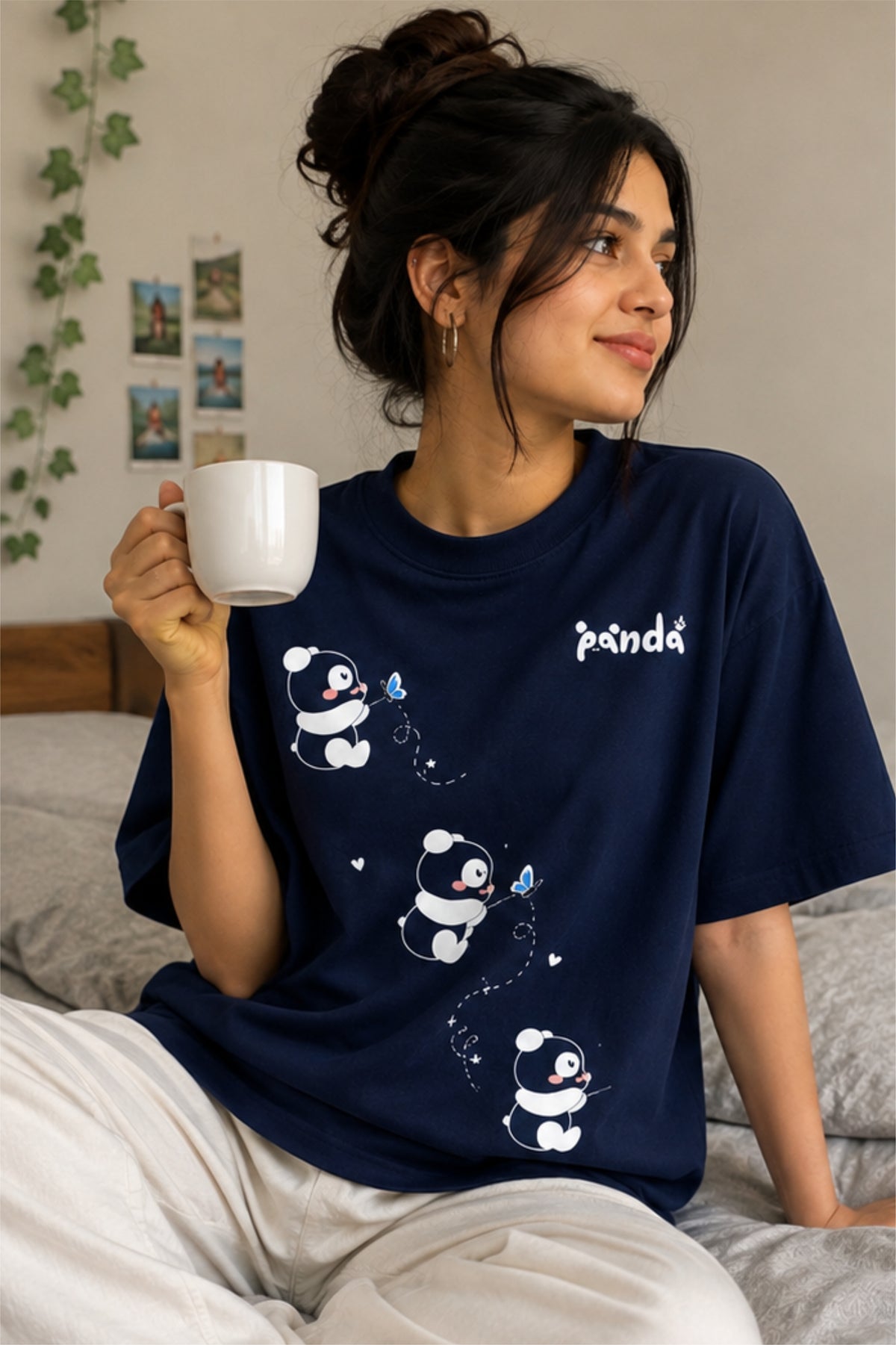 Panda Whispers Oversized Tee