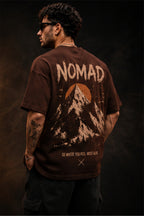 NOMAD Mountain Oversized T-Shirt for Men Premium 240 GSM Heavyweight Cotton