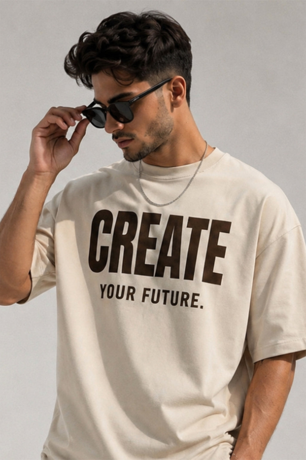 CREATE YOUR FUTURE Graphic Oversized T-Shirt – Premium Cotton