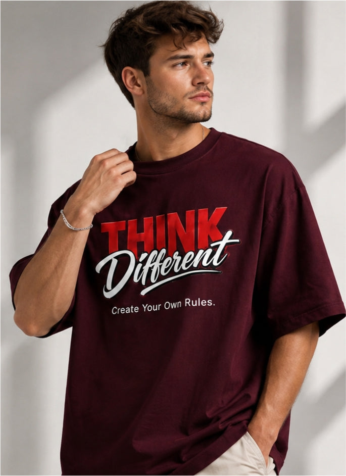 Think Different Graphic Oversized T-Shirt for Men
