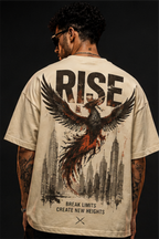 Fabrixa Rise Phoenix Graphic Oversized T-Shirt for Men