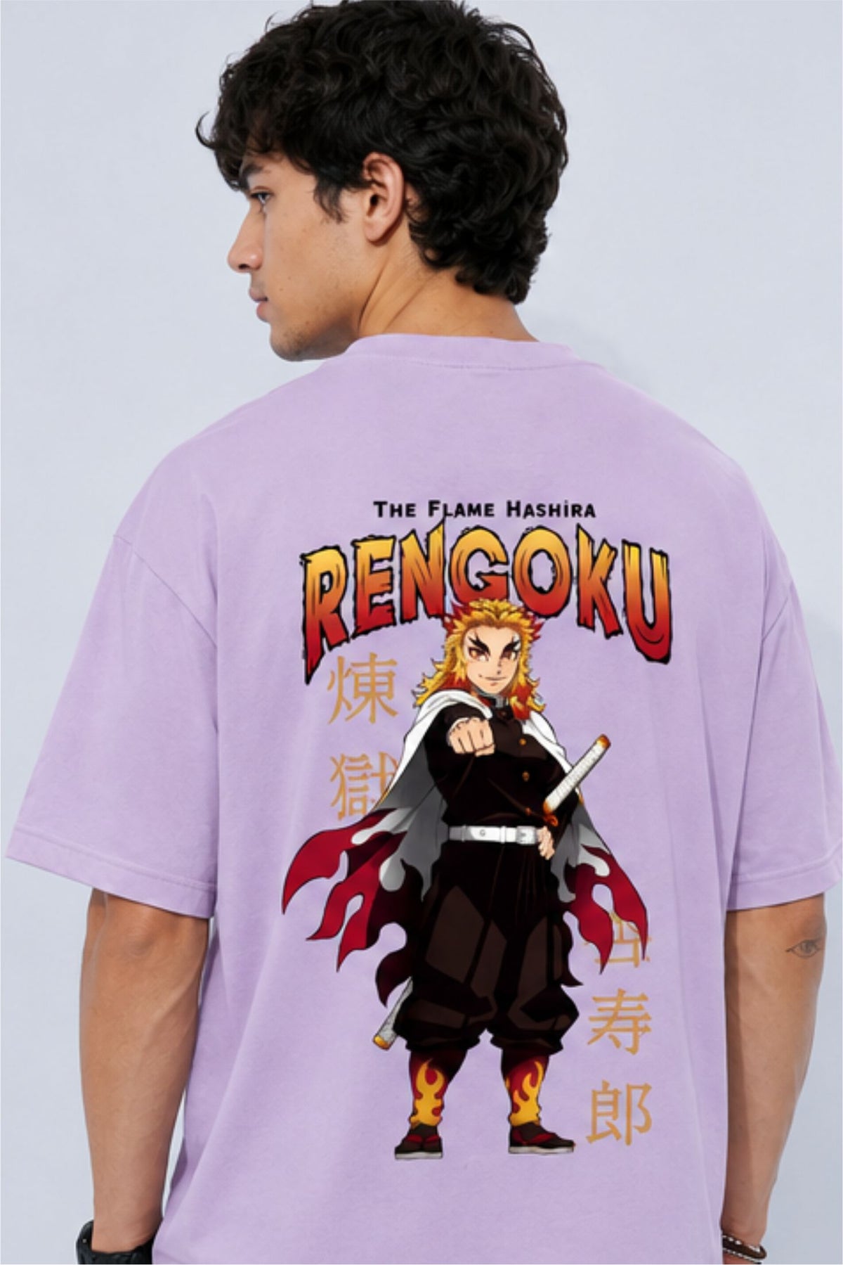 Kyojuro Rengoku Demon Slayer Anime Oversized T-Shirt | Fabrixa
