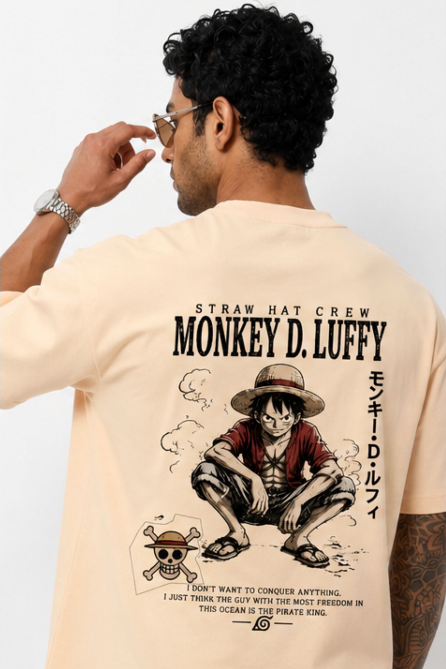 Monkey D. Luffy One Piece Anime Oversized T-Shirt | Fabrixa