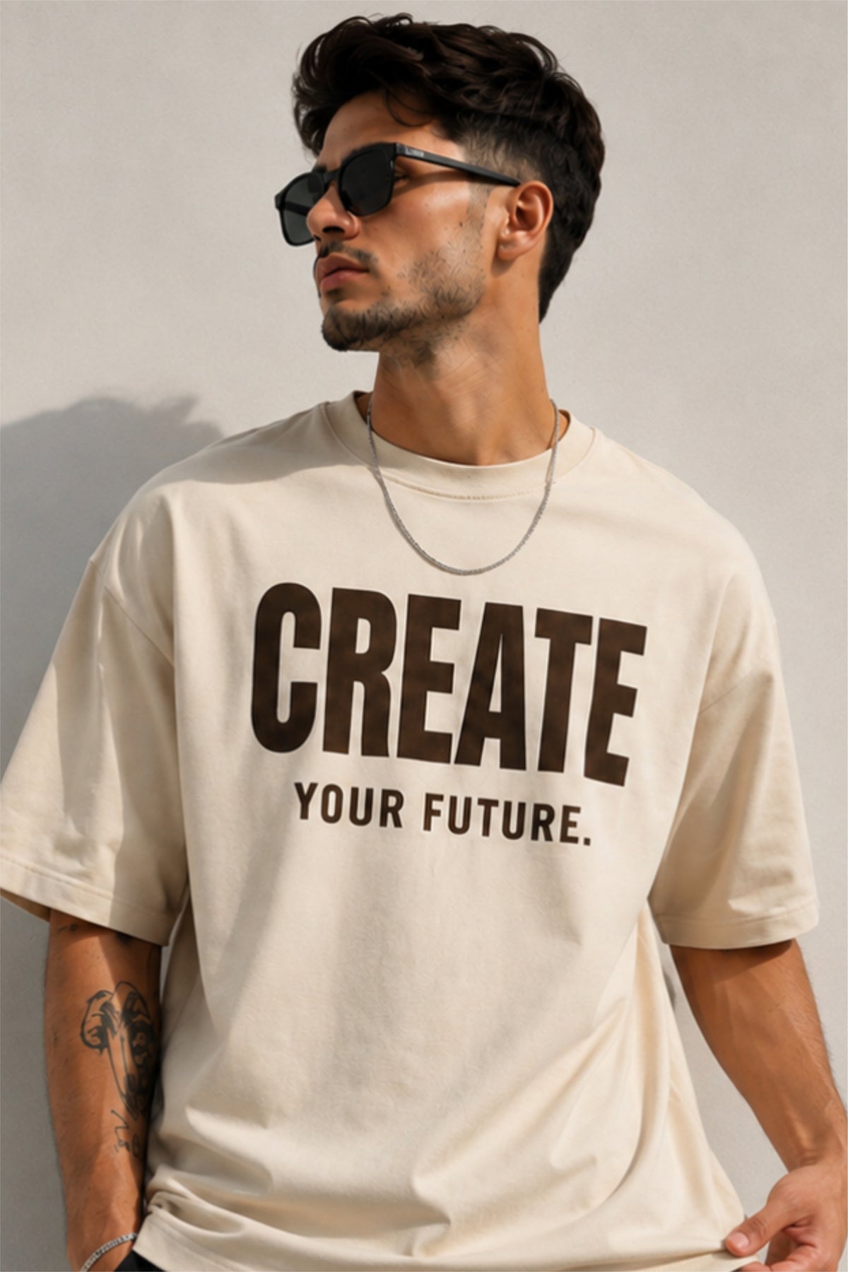 CREATE YOUR FUTURE Graphic Oversized T-Shirt – Premium Cotton