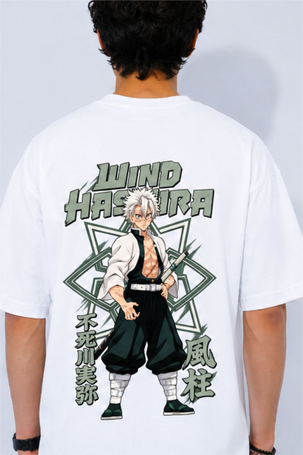 Sanemi Shinazugawa Demon Slayer Anime Oversized T-Shirt | Fabrixa