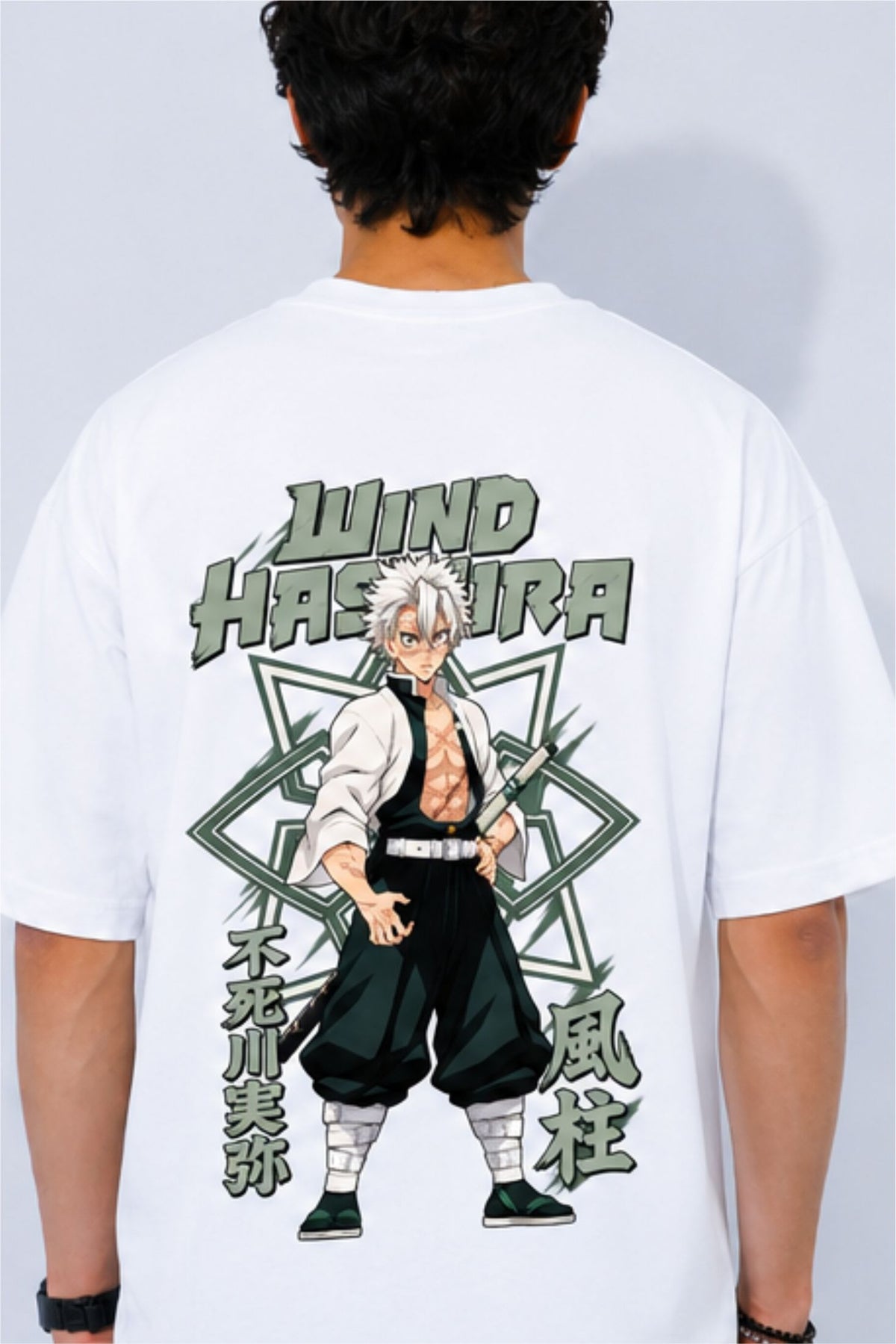 Sanemi Shinazugawa Demon Slayer Anime Oversized T-Shirt | Fabrixa