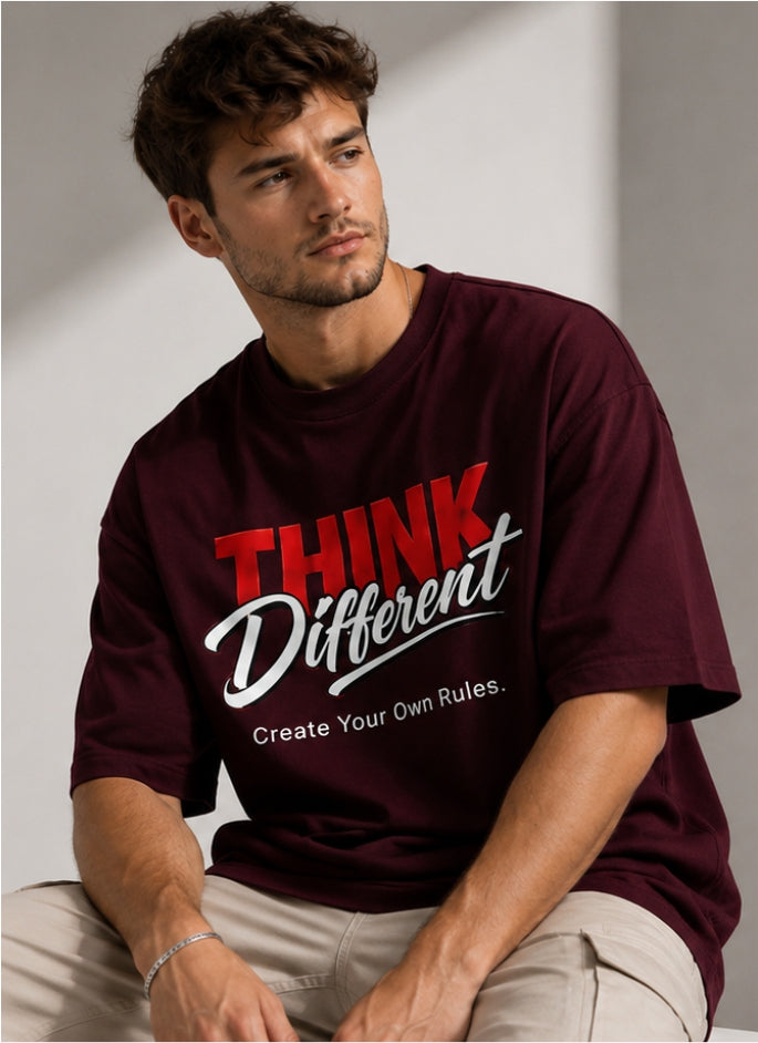 Think Different Graphic Oversized T-Shirt for Men