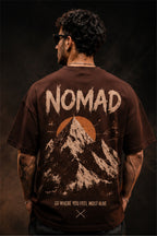 NOMAD Mountain Oversized T-Shirt for Men Premium 240 GSM Heavyweight Cotton