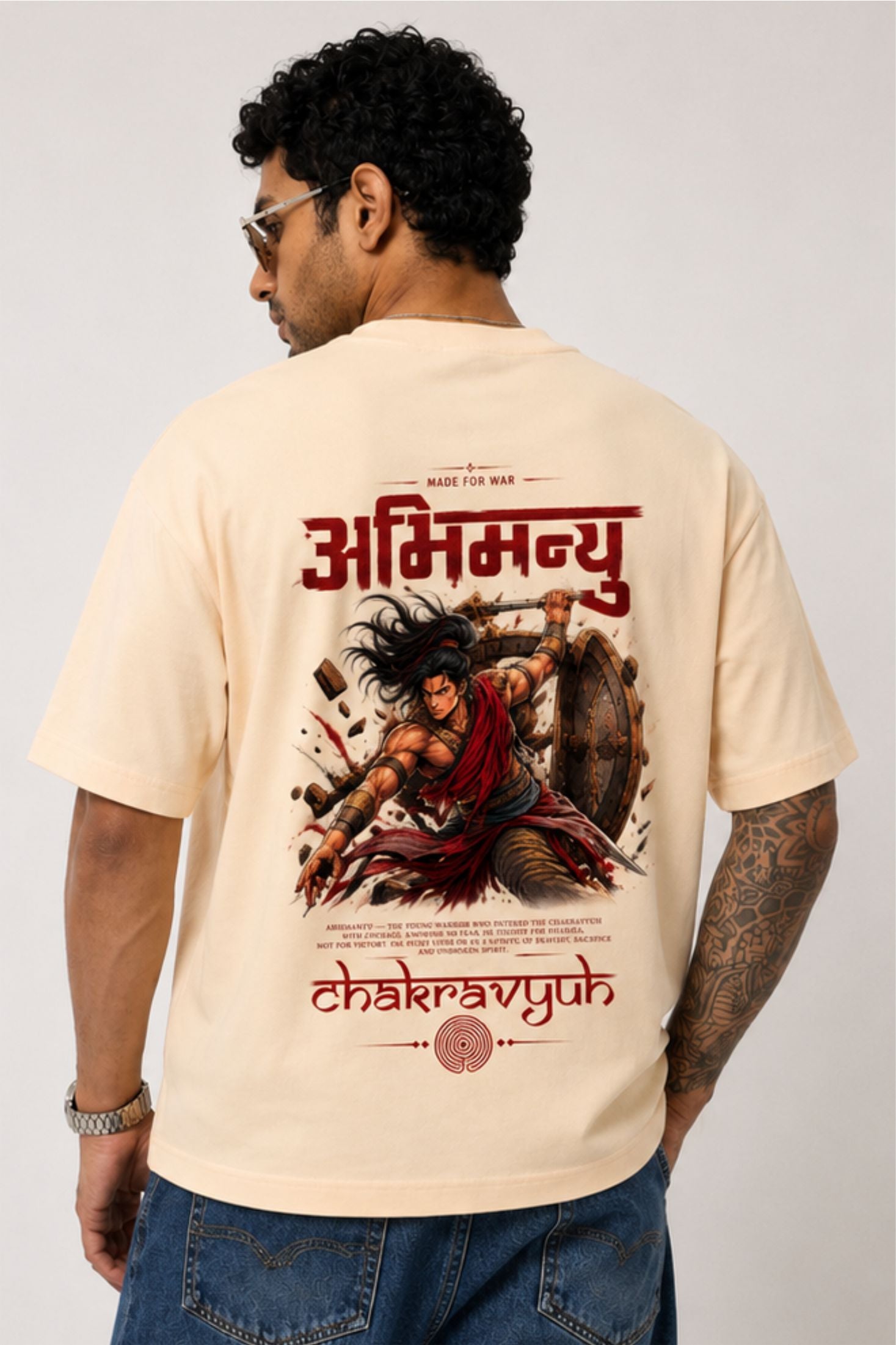 Abhimanyu Chakravyuh Oversized Graphic T-Shirt