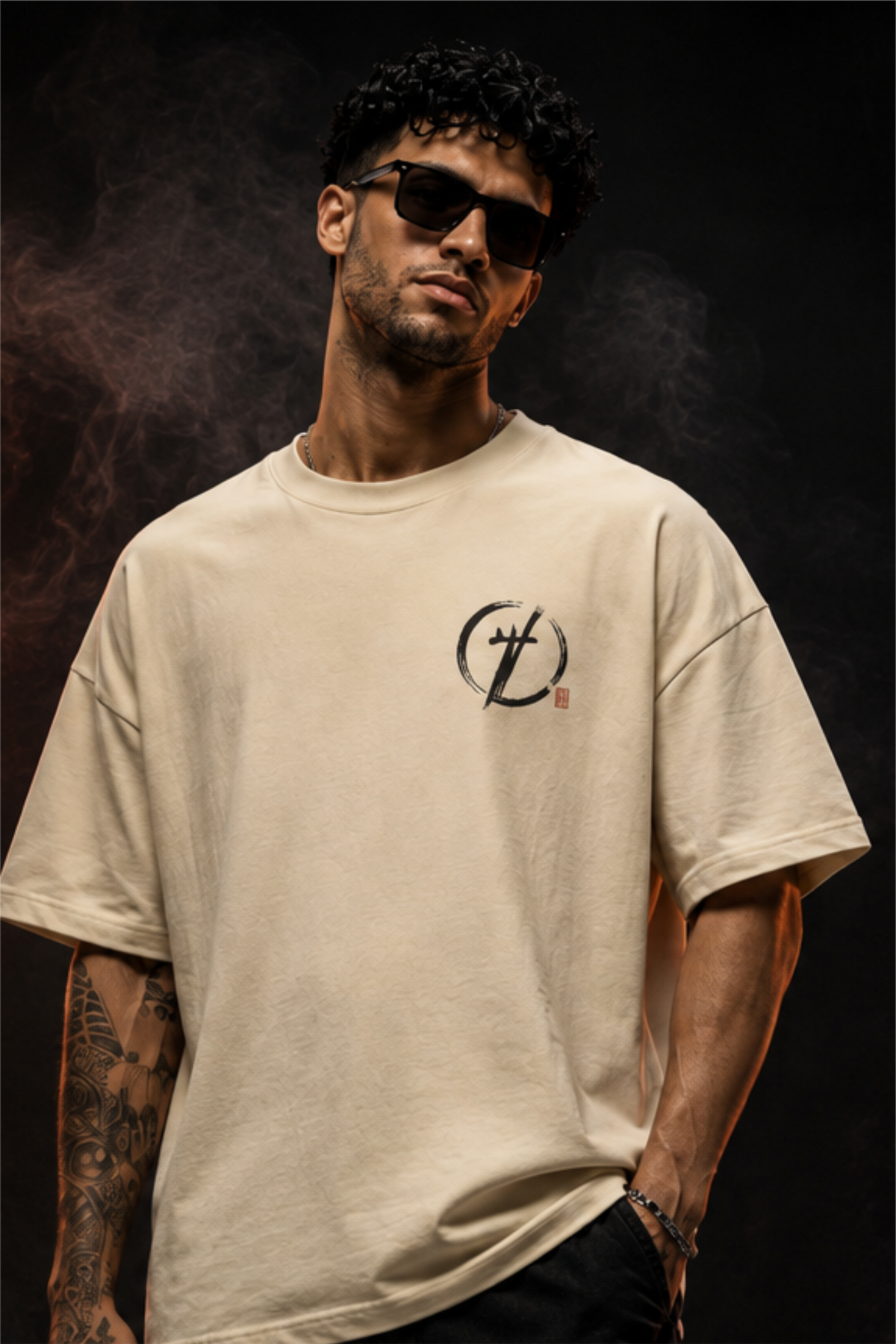 Fabrixa Rise Phoenix Graphic Oversized T-Shirt for Men