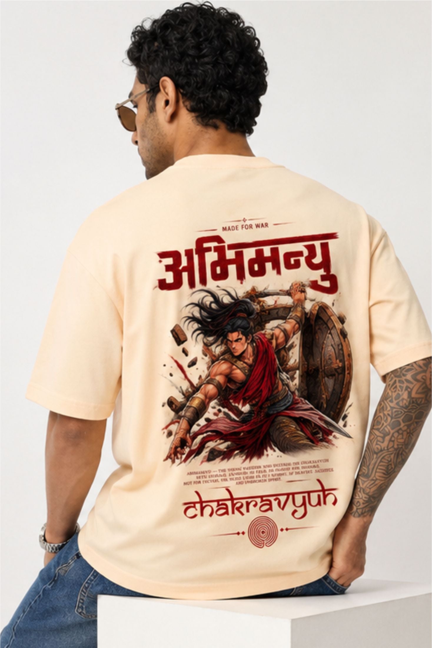 Abhimanyu Chakravyuh Oversized Graphic T-Shirt