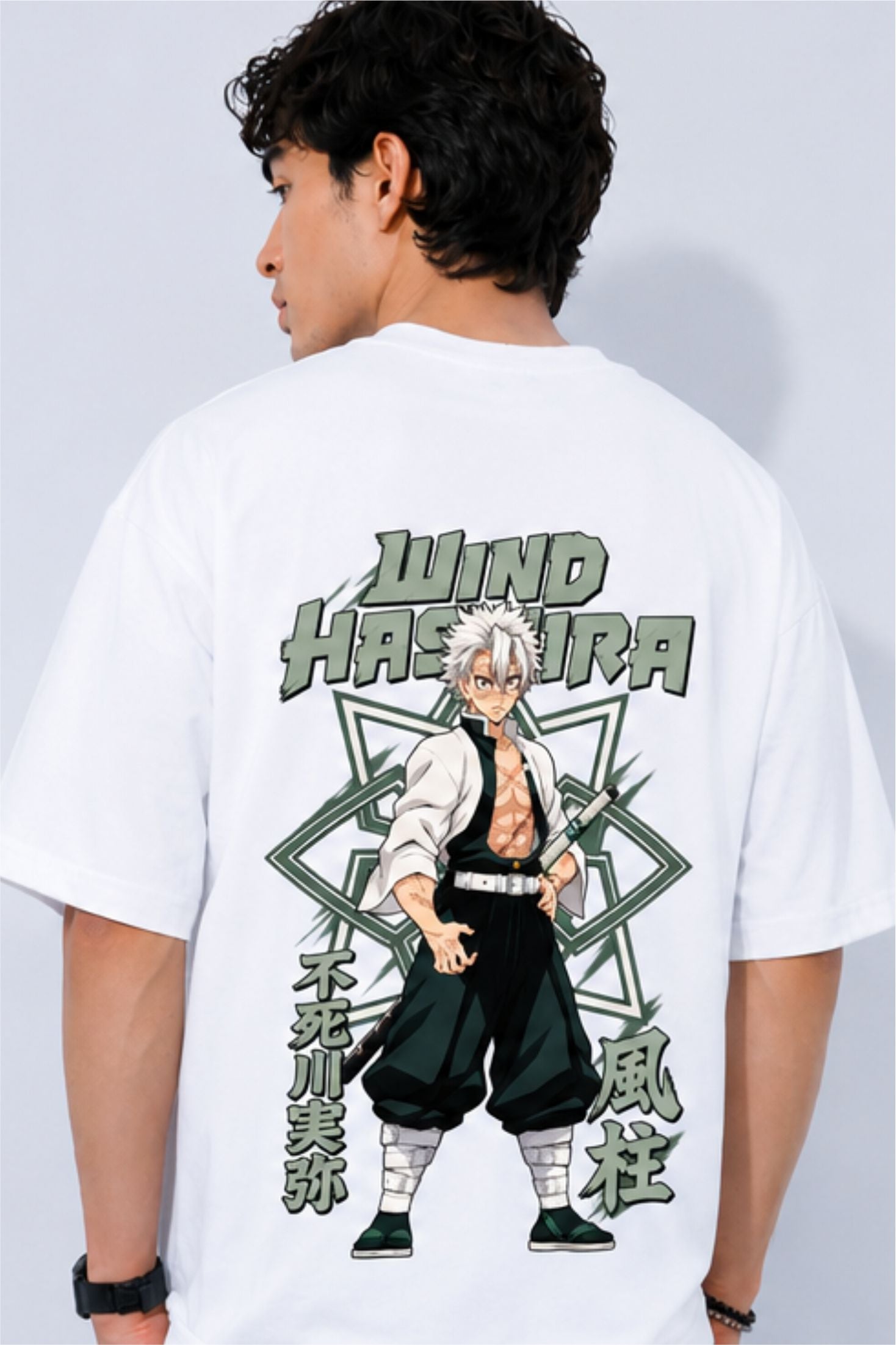 Sanemi Shinazugawa Demon Slayer Anime Oversized T-Shirt | Fabrixa