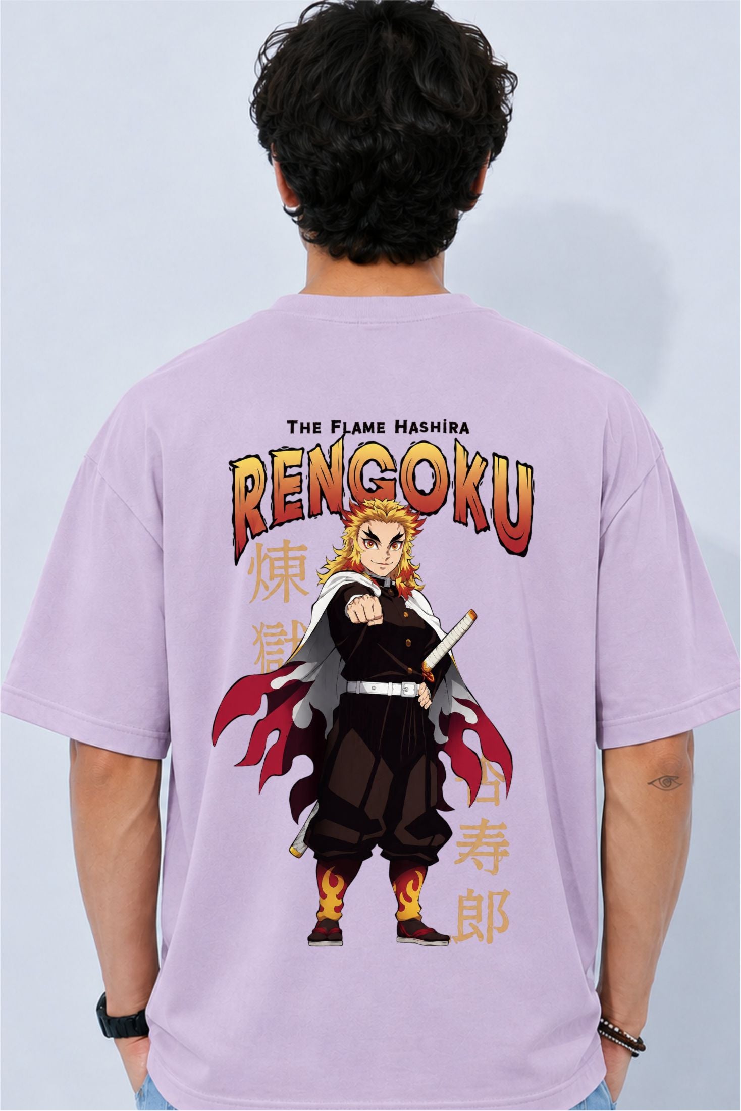 Kyojuro Rengoku Demon Slayer Anime Oversized T-Shirt | Fabrixa