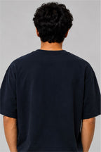 Mahadev Trishul Spiritual Oversized T-Shirt – Navy Blue | Fabrixa