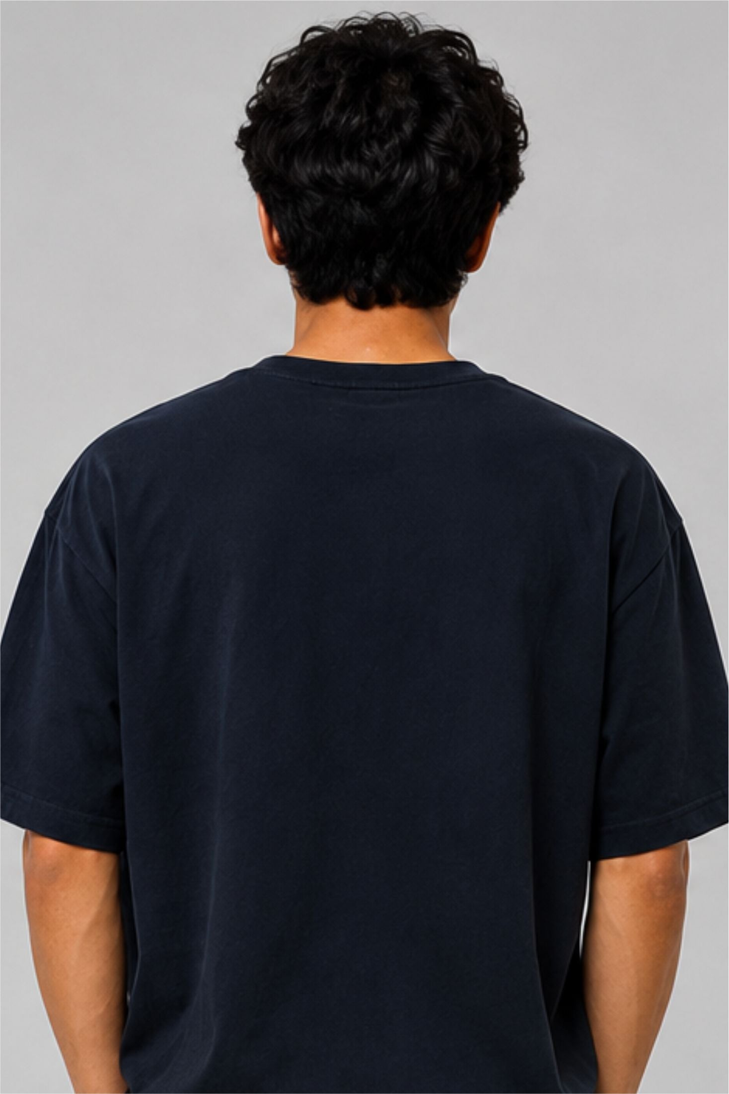 Mahadev Trishul Spiritual Oversized T-Shirt – Navy Blue | Fabrixa