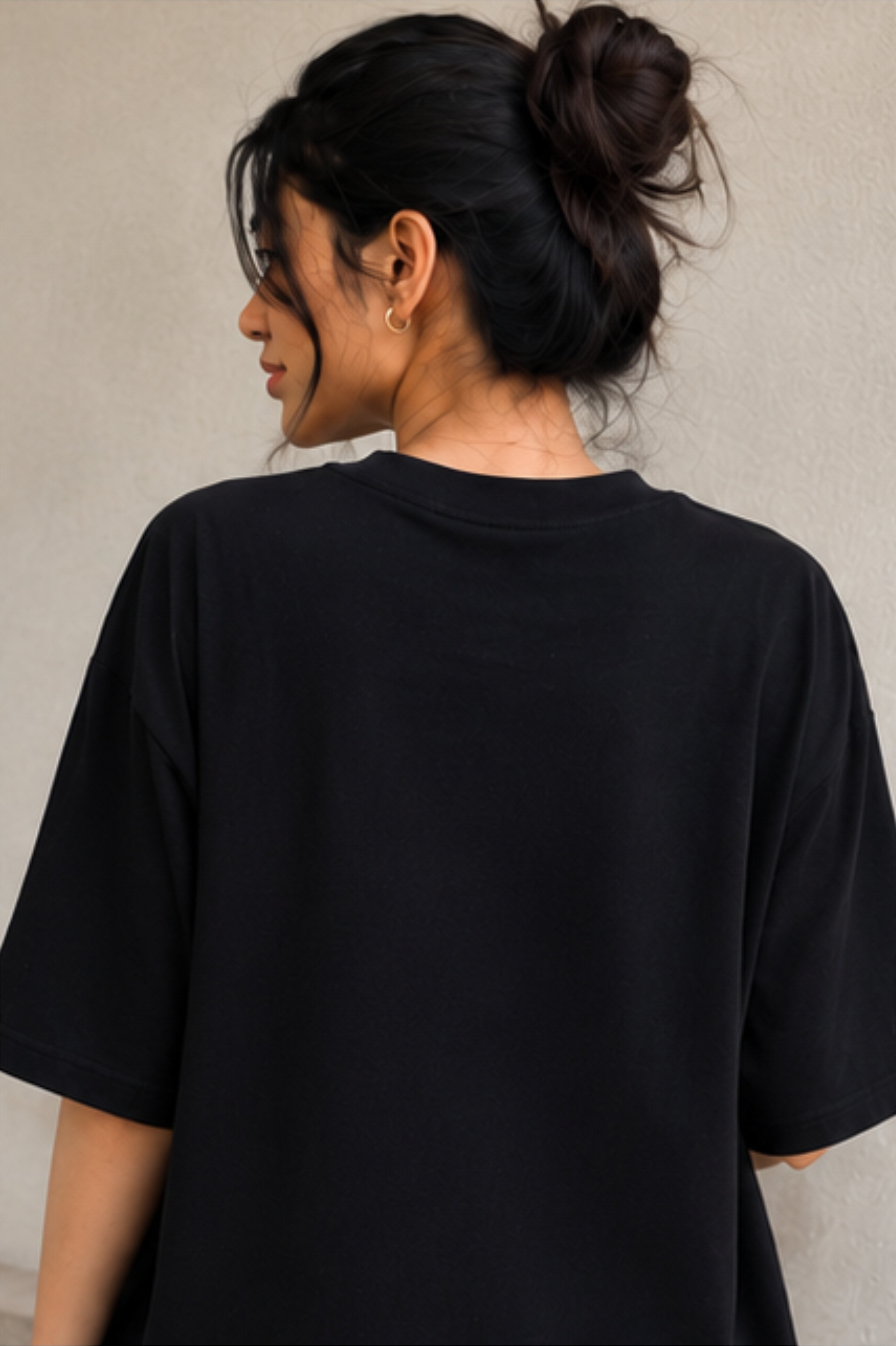 Women's Oversized Black Graphic T-Shirt – Pink 23