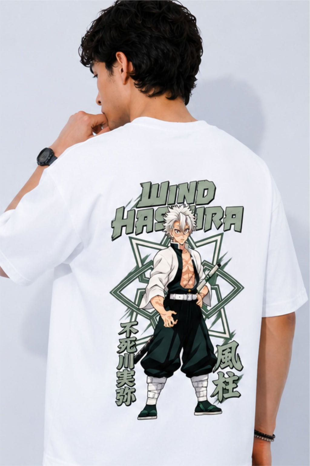 Sanemi Shinazugawa Demon Slayer Anime Oversized T-Shirt | Fabrixa
