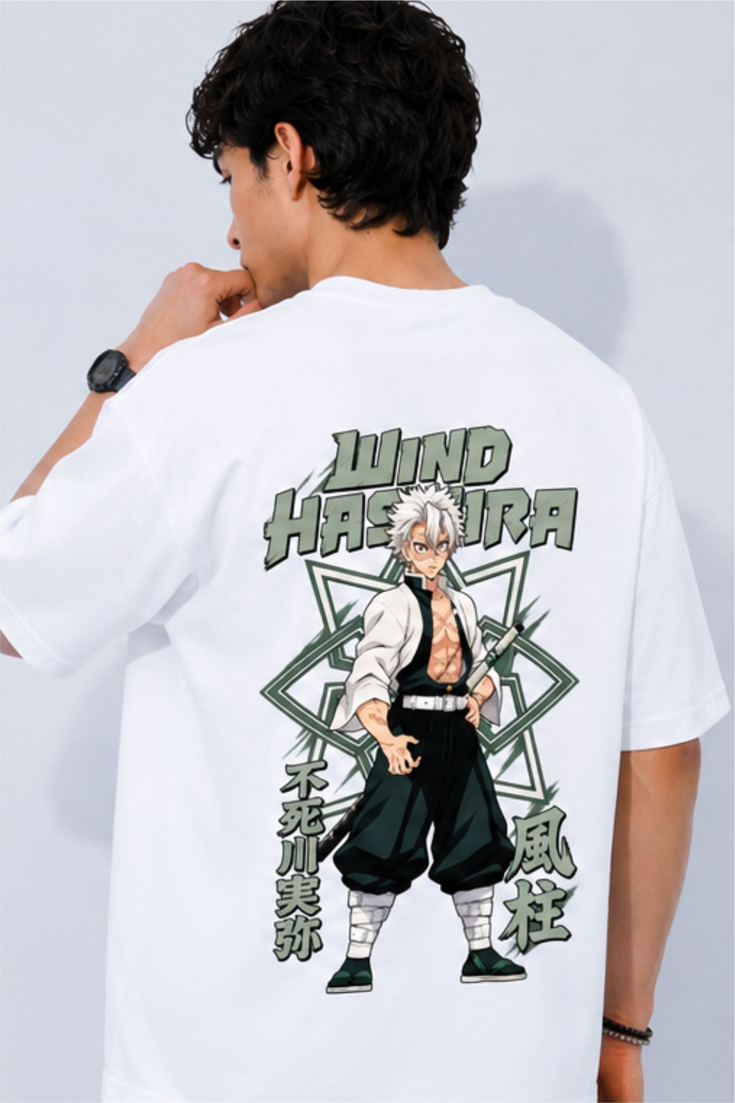 Sanemi Shinazugawa Demon Slayer Anime Oversized T-Shirt | Fabrixa