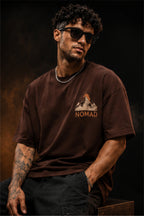 NOMAD Mountain Oversized T-Shirt for Men Premium 240 GSM Heavyweight Cotton