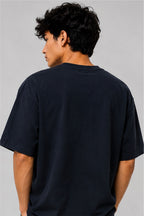 Mahadev Trishul Spiritual Oversized T-Shirt – Navy Blue | Fabrixa