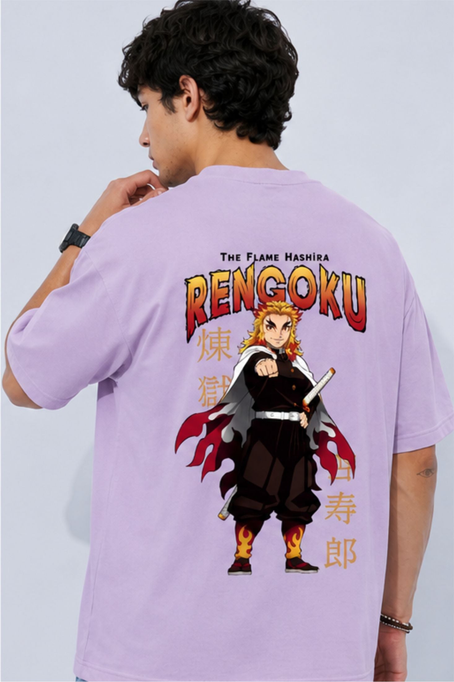Kyojuro Rengoku Demon Slayer Anime Oversized T-Shirt | Fabrixa